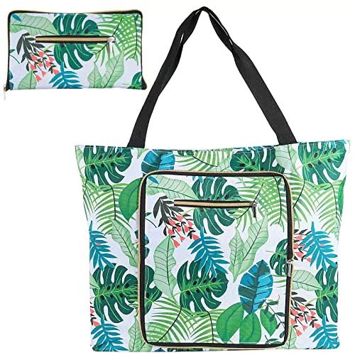 Augot Grande Borsa da Spiaggia Pieghevole, Borsa Mare Impermeabile Borse Tote da Donna con Zip Grande per Spiaggia
