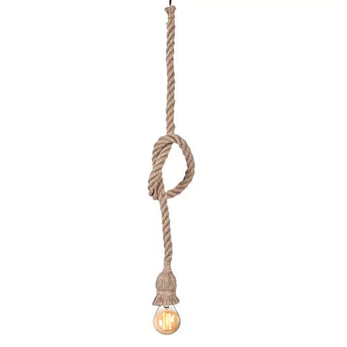 Base Lampada Sospensione Rope, 90~260V E27 Portalampada in Stile Vintage Plafoniera Sospensione Senza lampadina per DIY Famiglia Camera Letto Ristorante Caffetteria Bar Decorazione