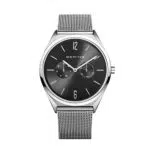 BERING Unisex Analogico Quarzo Ultra Slim Orologio con Cinturino in Acciaio inossidabile Cinturino e Vetro zaffiro 17140-002