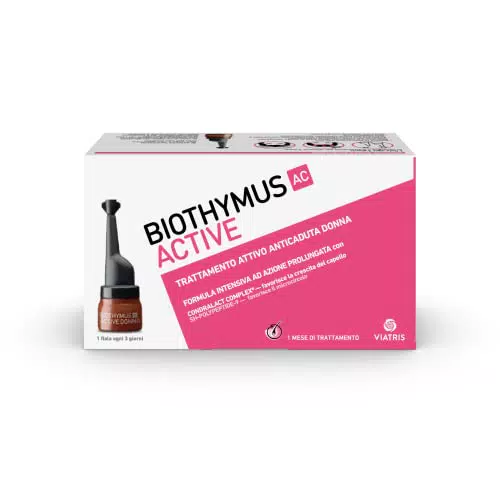 Biothymus Active Fiale Anticaduta Capelli Donna. Trattamento Attivo con Formula Intensiva ad Azione Prolungata. 10 Fiale Monodose. 1 Mese di Trattamento