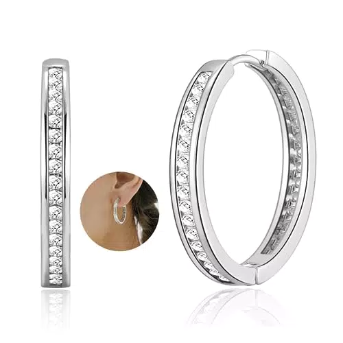 BMMYE Orecchini a Cerchio in Argento Sterling per Donne