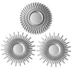 BONNYCO Specchio da Parete 3 Pezzi Specchio Argento per Decorazioni Casa