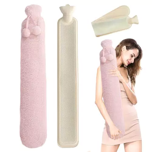 Borsa Acqua Calda Peluche 2L Ambolio Boule Acqua Calda Borsa Dell'acqua Calda Borse Acqua Calda Cuscino termico Bottiglia Acqua Calda con Copertura Hot Water Bottle
