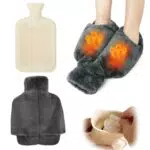 Borsa Acqua Calda Piedi ZHSIHAI 2L Scaldapiedi Scalda Piedi 2 in 1 Hot Water Bottle Boule Acqua Calda con Pocketa Peluche Lavabile e Rimovibile Pantofole Riscaldate Piedi per Donna Maschio