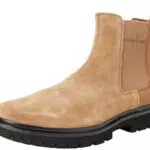 Calvin Klein Stivale Eva Mid Chelsea Suede, Uomo, Monks Rob Nero Arancia Pop