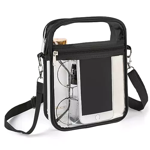Carastek Borsa a Tracolla Donna Uomo, Borsa a tracolla trasparente con tracolla regolabile