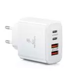 Caricatore USB C Alimentatore, 40W 4-Porto Ricarica Veloce Presa USB Tipo C Caricabatterie Spinotto Multiplo USB Carica Spina Rapido Caricatore per iPhone 15 14 13 12 11 Pro Max XS XR SE