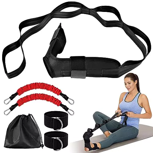 Cintura di Allungamento Yoga, Yoga Stretching Belt Cintura Elastica per Legamento Stretching Belt Strap Esercizi