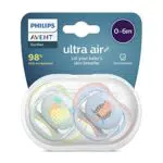 Confezione da 2 ciucci ultra air Philips Avent - Ciuccio senza BPA per bambini da 0 a 6 mesi