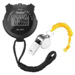 Cronometro Digitale Sportivo con Ampio Display LCD Fischietto per Calcio in Acciaio Inossidabile per Basket Corsa Nuoto Maratona Allenamento Boxe Fitness Regali per Bambini
