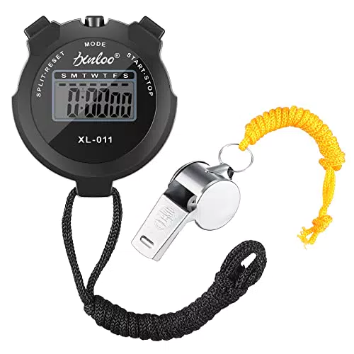 Cronometro Digitale Sportivo con Ampio Display LCD Fischietto per Calcio in Acciaio Inossidabile per Basket Corsa Nuoto Maratona Allenamento Boxe Fitness Regali per Bambini