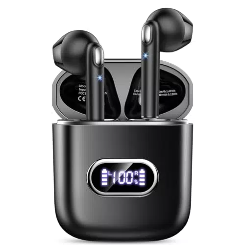 Cuffie Bluetooth, Auricolari Bluetooth 5.3 con Display LED