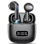 Auricolari Bluetooth impermeabili con 4 Microfoni e cancellazione del rumore, nero