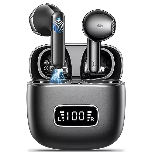 Auricolari Bluetooth impermeabili con 4 Microfoni e cancellazione del rumore, nero