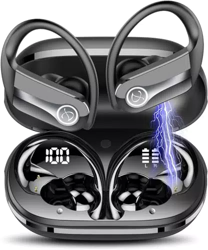 Auricolari bluetooth senza fili con custodia di ricarica, nero
