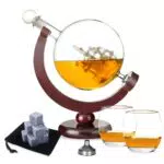 Decanter Per Whisky 850ml, Whisky Decanter Set Regalo include 2 Bicchieri E 9 Pietre Da Whisky，Caraffa Whiskey Per Il Compleanno Degli Uomini