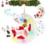 Decorazioni di Natale Elettrico Babbo Natale Musicale Ornamenti di Natale Luna Cantando Santa Claus Finestra Luci Hanging Desktop Cantando Giocattoli Creativi di Natale per Natale Decor di Natale