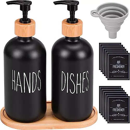 Dispenser di Sapone da 500 ml, 2pz Sapone doccia Dispenser in Vetro