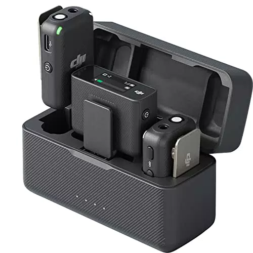 DJI Mic - Microfono Wireless Compatto e Portatile Lavalier con Registrazione a Doppio Canale