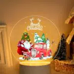 DJLLA Regalo di Natale Decorazione Luce Notturna Buon Natale Babbo Natale Luce Notturna Acrilico USB 16 Colori Luce Notturna Festiva Regalo di Natale per Bambini Amici Decorazioni per la Famiglia