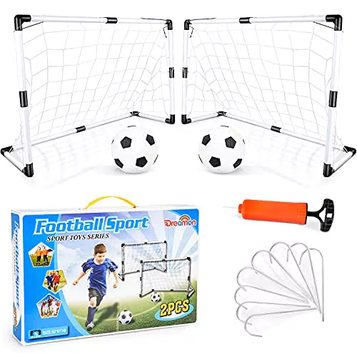 Dreamon Set di 2 Porte da Calcio per Bambini con Palla e Pompa
