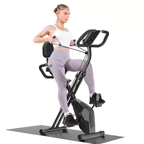 Dskeuzeew Cyclette Pieghevole da Casa 4 in 1, Bicicletta magnetica pieghevole