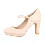 Elara Tacchi Alti da Donna Cinghietta Vintage Chunkyrayan MEL0260 Beige-39