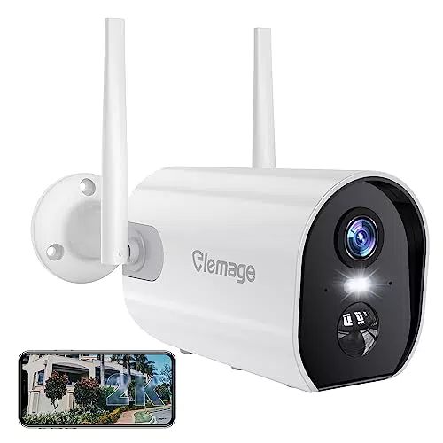 elemage Telecamera 2K Senza Fili con WiFi, bianco