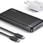 ENEGON Power Bank 10000mAh+Caricabatterie, Batteria Caricatore Portatile con Ricarica Rapida 5V/3A Spina USB-C