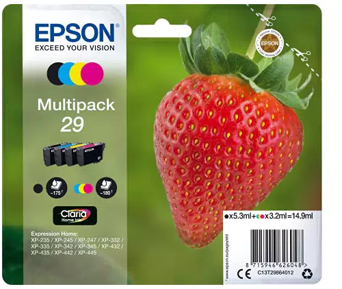 Epson Fragola Claria Home Serie 29, Cartucce per Stampante Getto d'Inchiostro