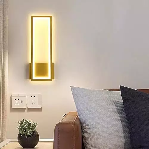Euroshine Applique Led da Parete Interno Oro, 16W Lampada da Parete Decorative Mordern