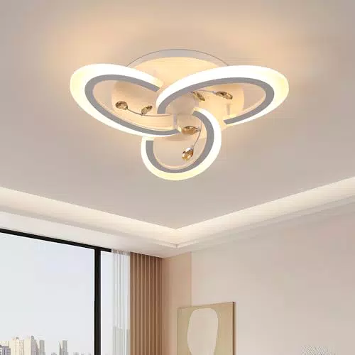 Euroshine Plafoniera LED, 30W LED Lampadario in Cristallo Moderno