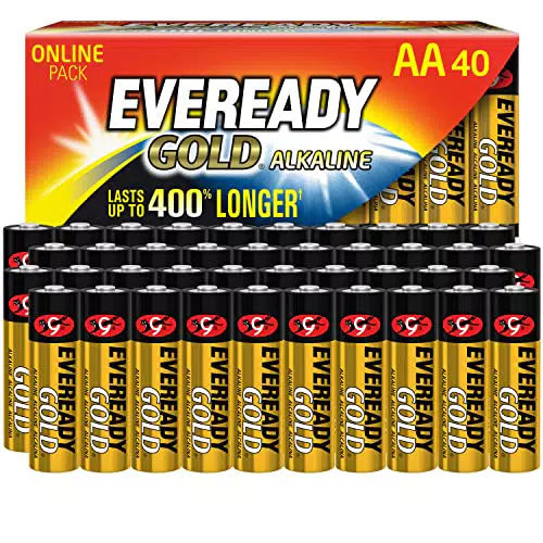 Eveready 40 batterie alcaline AA a lunga durata, per elettrodomestici