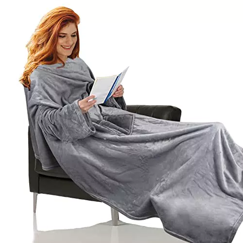 Faburo Coperta con maniche, portatile, con maniche, in pile super pile