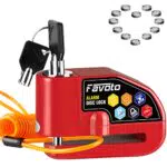 Favoto Lucchetto Antifurto Moto Bloccadisco Moto con Allarme Sonoro 110dB per Moto Motocicli Bici Scooter
