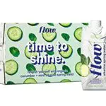 Flow Acqua di sorgente naturalmente alcalina con essenza di cetriolo biologico e menta, 12 X 500ml