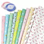 Fogli Di Carta Da Regalo, GuKKK 10 Fogli Carta Regalo e 2 Rotoli di Nastro