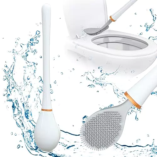 FORMIZON Scopino WC Silicone, Scopino Flessibile, Spazzolone Bagno WC con Supporto Traspirante ad Asciugatura Rapida