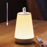 GAOEEIN Lampada RGB Comodino Lampada da comodino LED 13 Colori 3 Modalità Controllo Touch e Telecomando Ricaricabile USB Portatile per Camera da Letto Cameretta dei Bambini Soggiorno