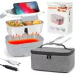 GuKKK Elettrico Lunchbox 220V/12V/24V, 1.5L Scaldavivande Portatile per Auto Camion e Lavoro