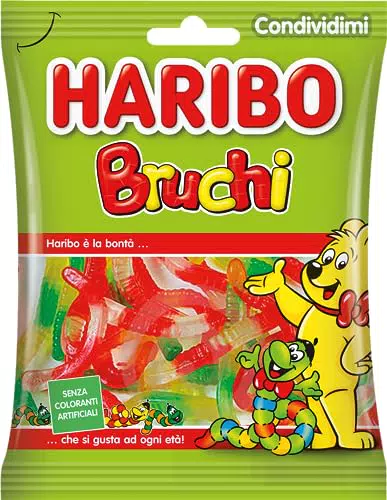 Haribo Bruchi, Caramelle Gommose a Forma di Bruco, Gusto Frutta