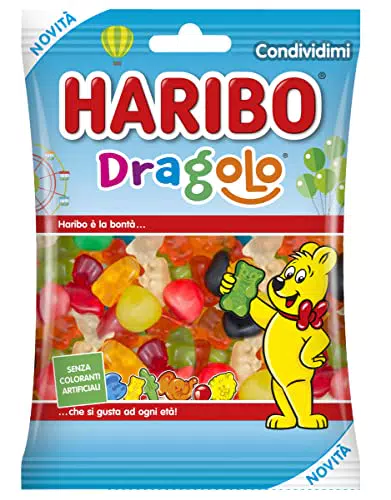 Haribo Dragolo, Caramelle Gommose, Gusto Frutta, Ideali Per Feste E Dolci Momenti Di Relax - 160gr