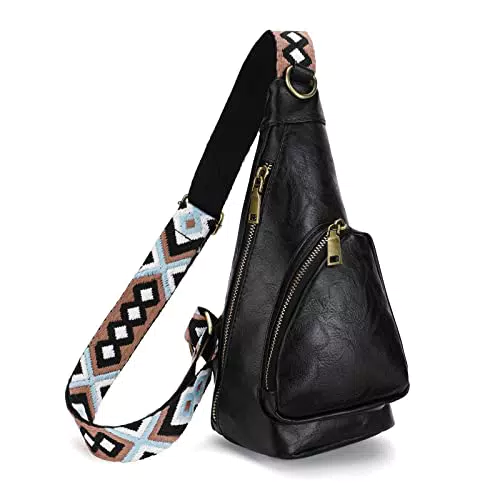 Holres Borse a tracolla per donne, Zaino Monospalla Donna Impermeabile Moda Borse Pelle PU Sling Bag Borsa a Tracolla con Cerniera e Cinghia Regolabile per le donne per Party Shopping Viaggi