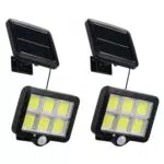 Hommdiy 2 Pezzi Lampada da Parete Solare Esterno, 120 LEDs Luci Solare da Giardino con Sensore di Movimento 3 Modalità
