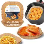HONYAO 20-25cm Fogli di Carta Forno per Friggitrice ad Aria