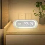 icyant Luce Armadio Led con Sensore, 2 in 1 Sveglia con Display di tempo e Sensore Luce 2 modalità Sensore dimmerabile USB Ricaricabile