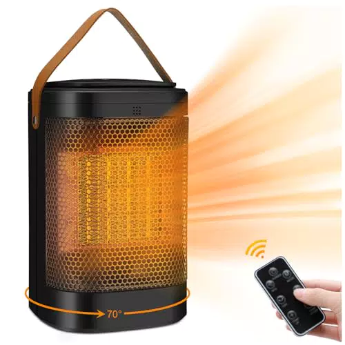 icyant Mini Termoventilatore, Oscillante a 70° con Termostato