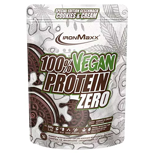 IronMaxx 100% Proteina in polvere Vegana Zero - biscotti & crema 500g