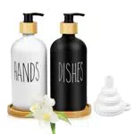 JOLIGAEA Set Dispenser Di Sapone In Vetro, Dispenser per Sapone da 500 ml
