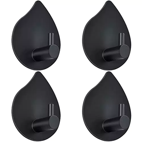 JQZONGO Ganci Adesivi 4 Pezzi, Porta Asciugamani Bagno Adesivo in Acciaio Inox per Parete Cucina Bagno